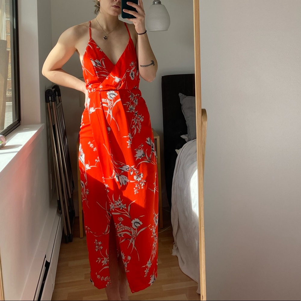 Dress Forum orange wrap midaxi dress